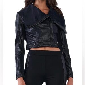 Comme USA Black Moto Jacket. Size S.